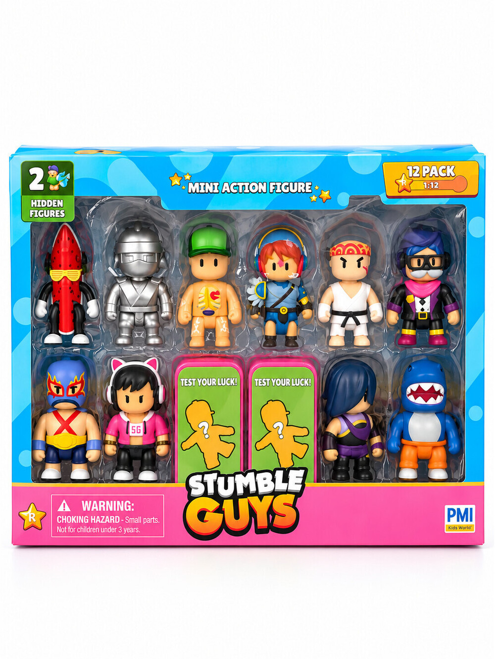 Stumble Guys Mini Action Figures 12 Pack PMI 2 Hidden Figures Collectible Set
